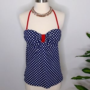 I.F.  from Target Tankini Polka Dot Blue White Red Size 8 Removable Strap